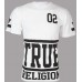 TRUE RELIGION Men T-Shirt STARTER White with Black Print